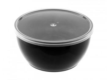 КОМПЛЕКТ Банка 360мл ЧЕРНАЯ круглая с крышкой прозрачной (h-55, d-112мм) 1уп/50шт - Премиум Сервис