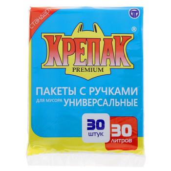 Мешки для мусора 30л с ручками 11мкм 1уп/30шт/50уп Крепак В СТОПЕ 10016 - Премиум Сервис