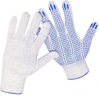 Перчатки х/б с ПВХ 4н белые 1уп/5пар/500пар - Премиум Сервис