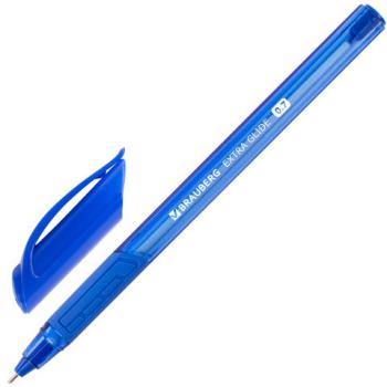 Ручка шариковая масляная с грипом BRAUBERG "Extra Glide GT Tone", СИНЯЯ, узел 0,7 мм, линия 0,35 мм, 142922 - Премиум Сервис