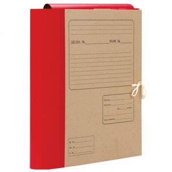 Папка для бумаг архивная А4 (225х310 мм), 120 мм, 4 завязки, крафт, корешок - бумвинил, 123204 - Премиум Сервис