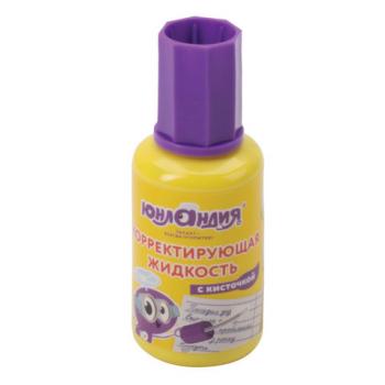 Корректирующая жидкость ЮНЛАНДИЯ быстросохнущая, 20 мл, с кисточкой, 228431 - Премиум Сервис