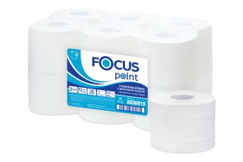 Туалетная бумага 2-сл 120м белая в рулон с центр. вытяжкой FOCUS Point 1уп/12рул 5036915 - Премиум Сервис