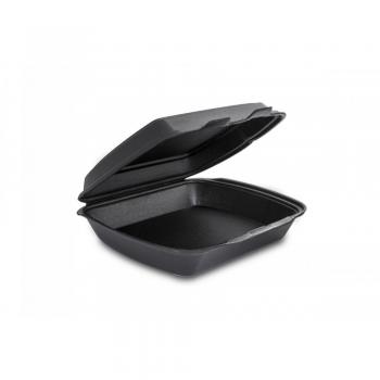 Ланч-бокс 1 секц. ЧЕРНЫЙ LBS 195*150*70 маленький вспен 1уп/100шт - Премиум Сервис