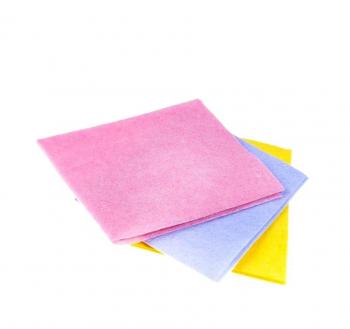 Салфетка вискозная 30*30см голубые, желтые, розовые БЕЗ упаковки - Премиум Сервис