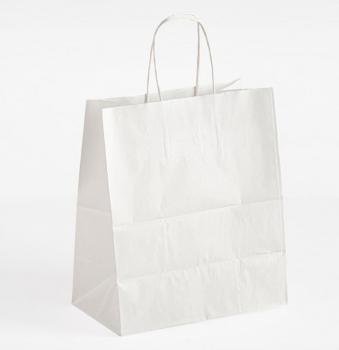 Пакет-сумка бумажный 260*150*340 без печати БЕЛЫЙ с кручеными ручками 1уп/250шт - Премиум Сервис