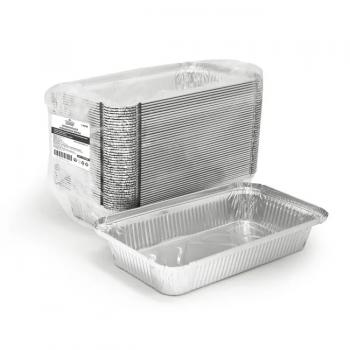 КОМПЛЕКТ Форма алюмин. 620мл прямоуг внешний размер: 219х127мм, дно:187х95 мм, выс:33 мм, 410-005+КРЫШКА картон.мет. 1уп/100шт 402-772 - Премиум Сервис