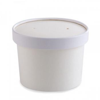 Упаковка ECO SOUP 470мл 16W БЕЛАЯ 96*74*95мм с бумаж белой крышкой (Аналог) 1уп/25шт/20уп - Премиум Сервис