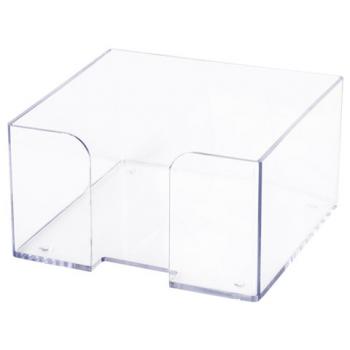 Подставка для бумажного блока BRAUBERG CLASSIC пластиковая, 90х90х50 мм, прозрачная, 238091 - Премиум Сервис