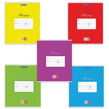 Тетрадь 12 л. BRAUBERG КЛАССИКА, частая косая линия, обложка картон, АССОРТИ (5 видов), 103278 - Премиум Сервис