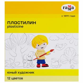 Пластилин ГАММА "Юный художник NEW", 12 цветов, 168 г, со стеком, 280045 - Премиум Сервис