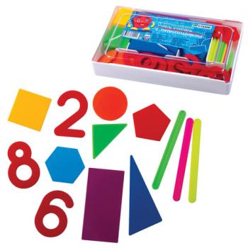 Касса цифр и счетных материалов "Учись считать", 142 элемента, пенал, КС01 - Премиум Сервис