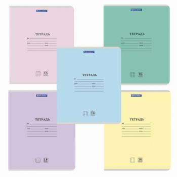 Тетрадь 18 л. BRAUBERG "КЛАССИКА NEW" клетка, обложка картон, АССОРТИ (5 видов), 105695 - Премиум Сервис