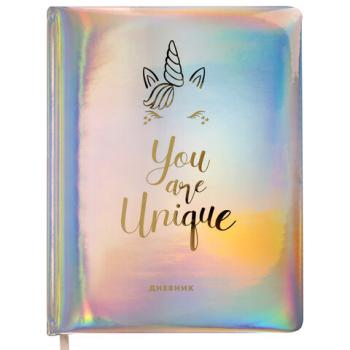 Дневник 1-11 класс 48 л., кожзам (твердая с поролоном), фольга, BRAUBERG HOLIDAY, "Unicorn", 106204 - Премиум Сервис