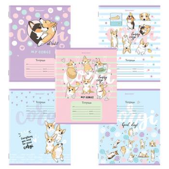 Тетрадь 12 л. BRAUBERG, клетка, обложка картон, "КОРГИ", 106460 - Премиум Сервис