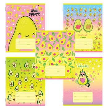 Тетрадь 12 л. BRAUBERG, клетка, обложка картон, "АВОКАДИКИ", 106461 - Премиум Сервис