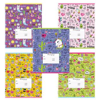 Тетрадь 24 л. BRAUBERG линия, обложка картон, "ЯРКИЙ МИКС", 106488 - Премиум Сервис