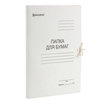 Папка для бумаг с завязками картонная мелованная BRAUBERG, 280 г/м2, до 200 листов, 110924 - Премиум Сервис