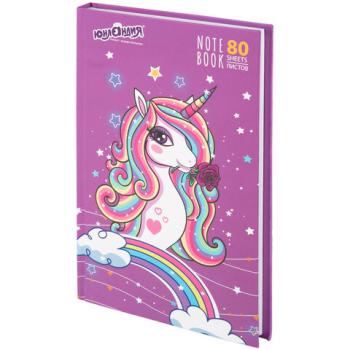 Блокнот А5 (135х206 мм), 80 л., твердый, клетка, выборочный лак, ЮНЛАНДИЯ, "Единорог", 111616 - Премиум Сервис