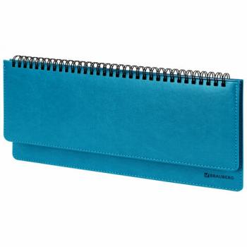 Планинг настольный недатированный (305x140 мм) BRAUBERG "Rainbow", кожзам, 60 л., бирюзовый, 111700 - Премиум Сервис