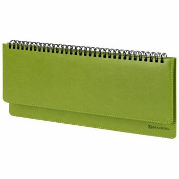 Планинг настольный недатированный (305x140 мм) BRAUBERG "Rainbow", кожзам, 60 л., зеленый, 111702 - Премиум Сервис