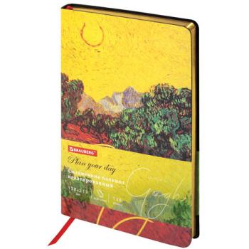 Ежедневник недатированный А5 (138х213 мм), BRAUBERG VISTA, под кожу, гибкий, 136 л., "Van Gogh", 111987 - Премиум Сервис