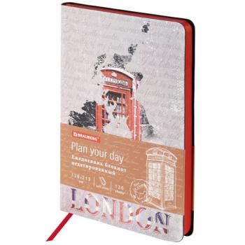 Ежедневник недатированный А5 (138х213 мм), BRAUBERG VISTA, под кожу, гибкий, 136 л., "Good old England", 112010 - Премиум Сервис