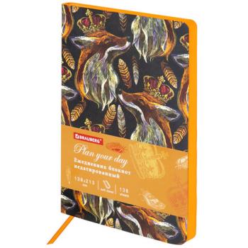 Ежедневник недатированный А5 (138х213 мм), BRAUBERG VISTA, под кожу, гибкий, 136 л., "Fox king", 112023 - Премиум Сервис
