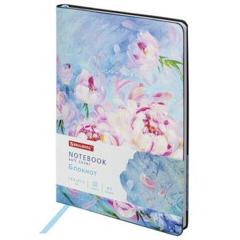 Блокнот А5 (143x210 мм), BRAUBERG VISTA "Pink flowers", под кожу, гибкий, срез фольга, 80 л., 112075 - Премиум Сервис
