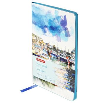 Блокнот А5 (143x210 мм), BRAUBERG VISTA "Bay of joy", под кожу, гибкий, 80 л., 112086 - Премиум Сервис