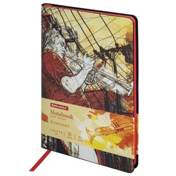 Блокнот А5 (143x210 мм), BRAUBERG VISTA "Jazz", под кожу, гибкий, 80 л., 112089 - Премиум Сервис