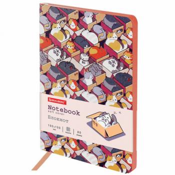 Блокнот МАЛЫЙ ФОРМАТ (100х150 мм) А6, BRAUBERG VISTA "Catopolis", под кожу, гибкий, 80 л., 112100 - Премиум Сервис