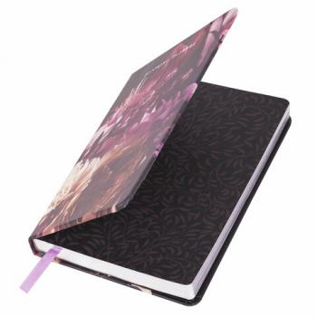 Ежедневник недатированный B6 (127х186 мм), BRAUBERG VISTA, под кожу, твердый, срез фольга, 136 л., "Flowers", 112109 - Премиум Сервис