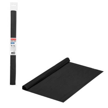 Бумага гофрированная/креповая, 32 г/м2, 50х250 см, черная, в рулоне, BRAUBERG, 112530 - Премиум Сервис