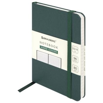 Блокнот МАЛЫЙ ФОРМАТ (93х142 мм) А6, BRAUBERG ULTRA, балакрон, 80 г/м2, 96 л., клетка, темно-зеленый, 113055 - Премиум Сервис