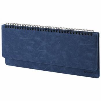 Планинг настольный недатированный (305x140 мм) BRAUBERG "Status", под кожу, 60 л., темно-синий, 113373 - Премиум Сервис