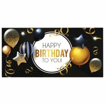 Конверт для денег "HAPPY BIRTHDAY TO YOU!", Шары, 166х82 мм, выборочный лак, ЗОЛОТАЯ СКАЗКА, 113751 - Премиум Сервис