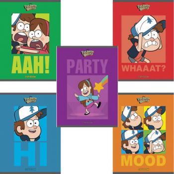 Тетрадь А5, 48 л., HATBER, скоба, клетка, обложка картон, "Гравити Фолз" (5 видов в спайке), 48Т5В1 - Премиум Сервис