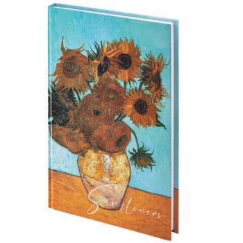 Блокнот А5 (134х206 мм), 80 л., твёрдый, клетка, выборочный лак, STAFF, "Подсолнухи", 114422 - Премиум Сервис