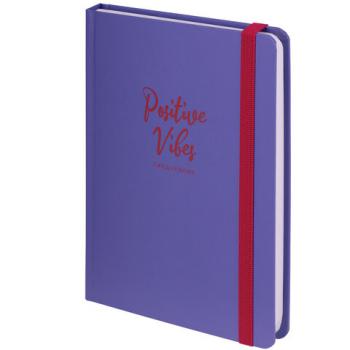 Ежедневник недатированный с резинкой А5 (145х203 мм), BRAUBERG, твердый, 128 л., "Positive Vibes", 114555 - Премиум Сервис