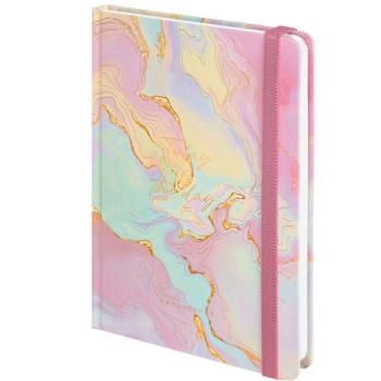 Ежедневник недатированный с резинкой А5 (145х203 мм), BRAUBERG, твердый, фольга, 128 л., "Marble", 114564 - Премиум Сервис