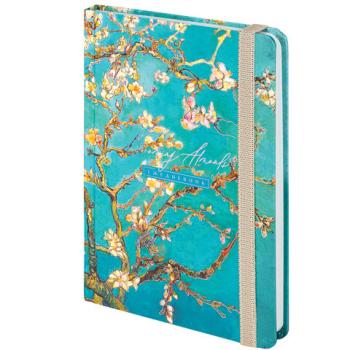 Ежедневник недатированный с резинкой А5 (145х203 мм), BRAUBERG, твердый, фольга, 128 л., "Almond", 114568 - Премиум Сервис