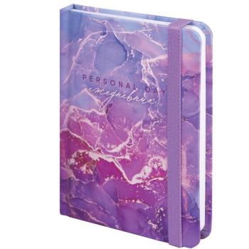 Ежедневник недатированный с резинкой, МАЛЫЙ ФОРМАТ А6 (109х148 мм), BRAUBERG, 128 л., "Мрамор", 114569 - Премиум Сервис