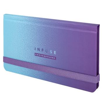 Еженедельник недатированный с резинкой (171х93 мм), BRAUBERG, твердый, УФ-ЛАК, 64 л., "Infuse", 114574 - Премиум Сервис