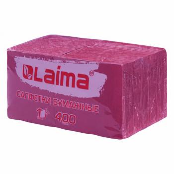 Салфетки бумажные 400 шт., 24х24 см, "Big Pack", бордовые, 100% целлюлоза, LAIMA, 114725 - Премиум Сервис