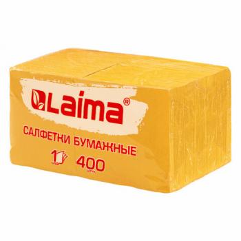 Салфетки бумажные 400 шт., 24х24 см, "Big Pack", жёлтые, 100% целлюлоза, LAIMA, 114726 - Премиум Сервис