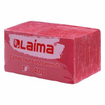 Салфетки бумажные 400 шт., 24х24 см, "Big Pack", красные, 100% целлюлоза, LAIMA, 114727 - Премиум Сервис