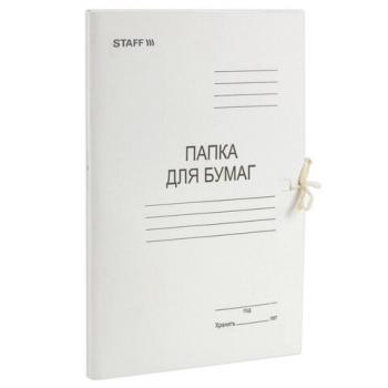 Папка для бумаг с завязками картонная STAFF, гарантированная плотность 310 г/м2, до 200 листов, 121120 - Премиум Сервис