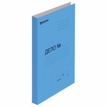Скоросшиватель картонный мелованный BRAUBERG, гарантированная плотность 360 г/м2, синий, до 200 листов, 121518 - Премиум Сервис