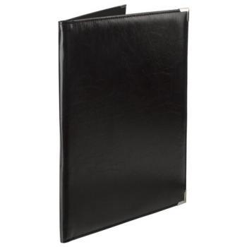 Папка адресная из кожзама без надписи, формат А4, 33х25х2 см, черная - Премиум Сервис
